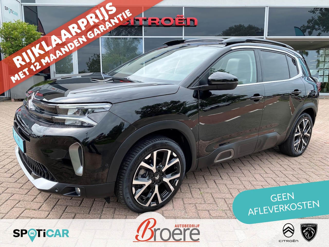 Citroën C5 Aircross - 1.2 Turbo 130pk EAT8 Automaat Shine | panoramadak, zwart leder, keyless, verw. vorostoelen - AutoWereld.nl