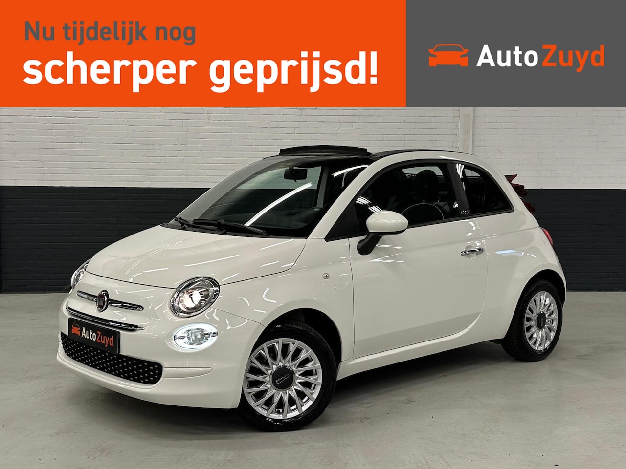 Fiat 500 C - 1.0 Hybrid Lounge Cabrio / CarPlay / LMV / Airco - AutoWereld.nl