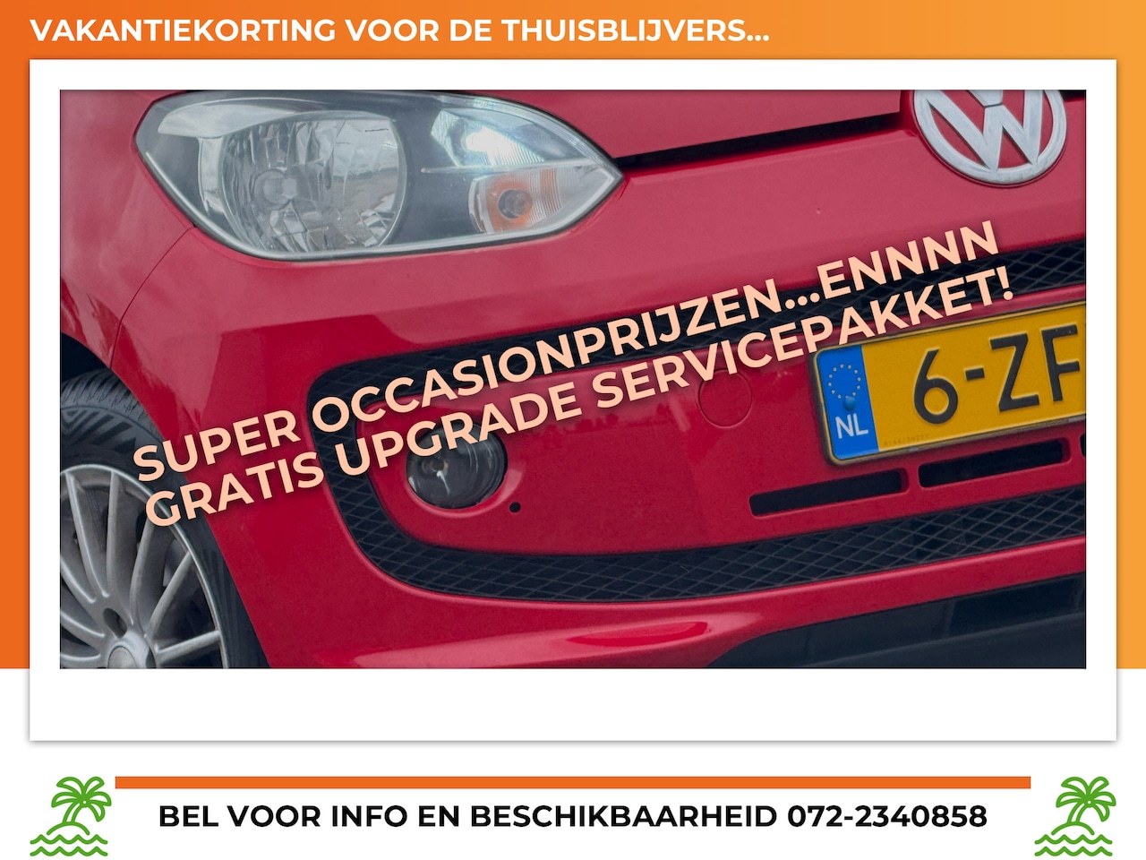 Volkswagen Up! - 1.0 High Up BMT 75pk - Red - Navigatie/Bluetooth/Airco/Cruise - Superfris - AutoWereld.nl