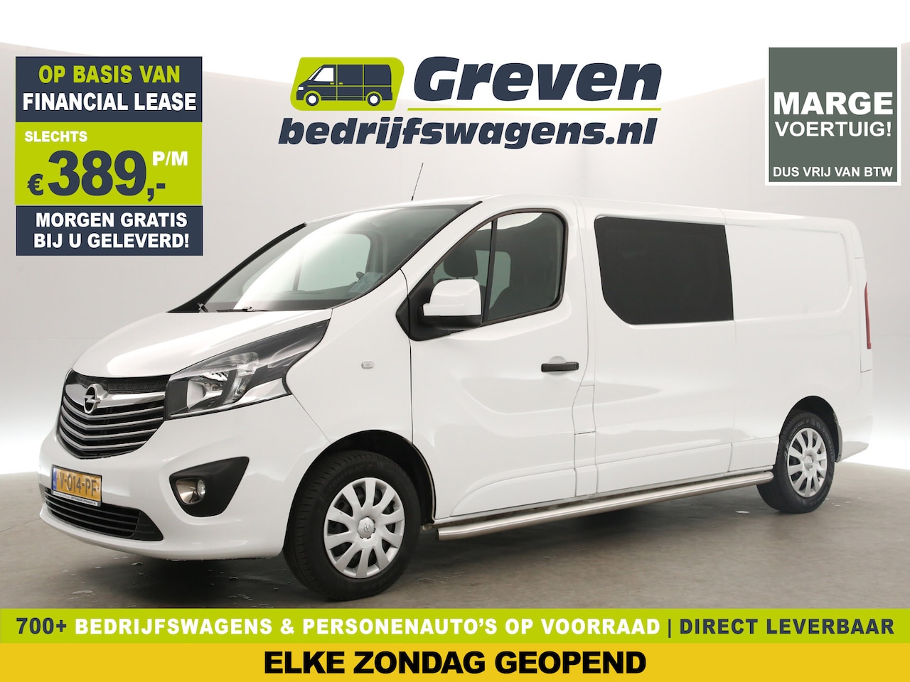 Opel Vivaro - 1.6 CDTI L2H1 | MARGE! | Dubbele Cabine | 6 Persoons | LED Airco Cruise Trekhaak Navi PDC - AutoWereld.nl