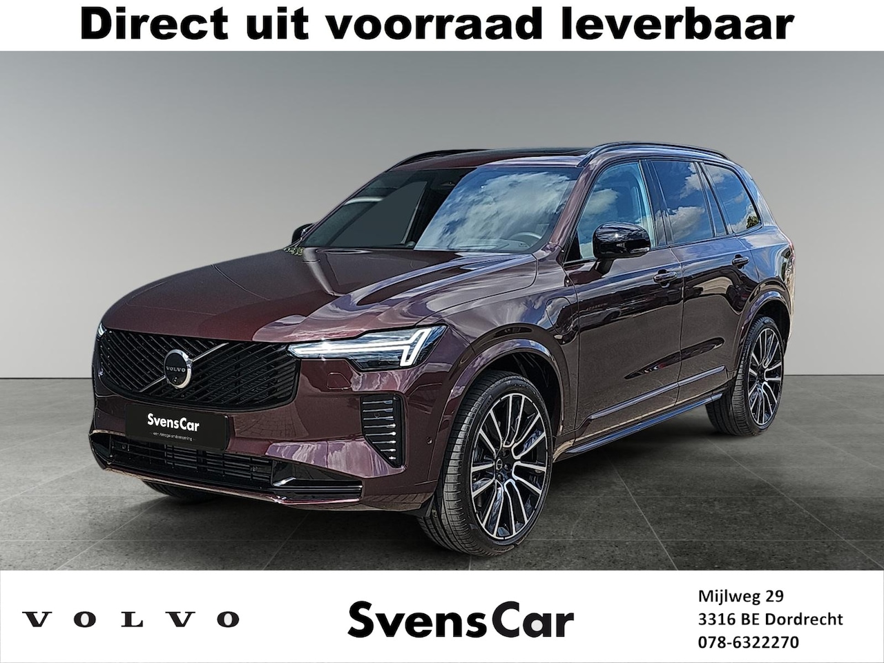 Volvo XC90 - 2.0 T8 Plug-in hybrid AWD Ultra Dark | Mulberry Red | Luchtvering | Bowers & Wilkins Audio - AutoWereld.nl