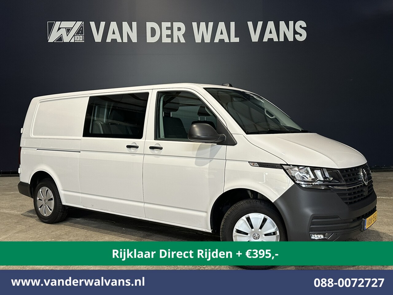Volkswagen Transporter - 2.0 TDI L2H1 Dubbele Cabine Euro6 *Rijklaar Direct Rijden* Airco | 5-Zits | Navigatie | Tr - AutoWereld.nl