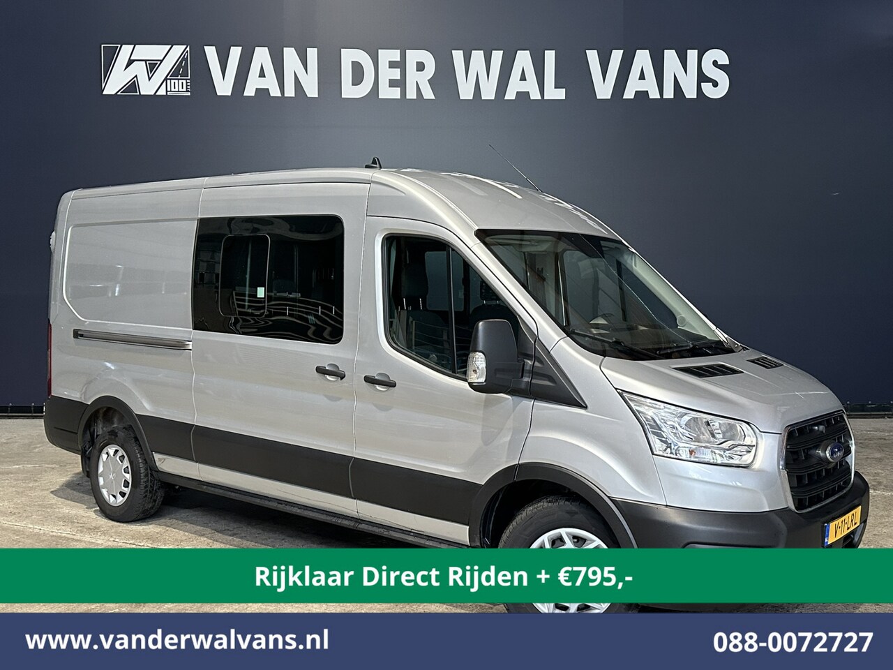 Ford Transit - 2.0 TDCI 131pk L3H2 Dubbele Cabine Euro6 * Rijklaar Direct Rijden* Airco | 6-Zits | LED | - AutoWereld.nl