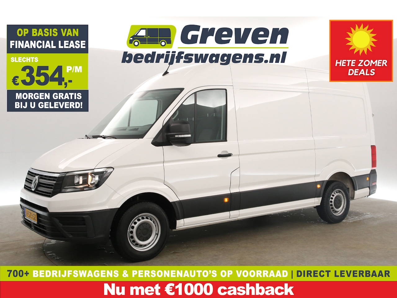 Volkswagen Crafter - 35 2.0 TDI L3H3 141PK DSG 3000KG Trekgew. Automaat Airco Cruise 3 Persoons Elektrpakket - AutoWereld.nl