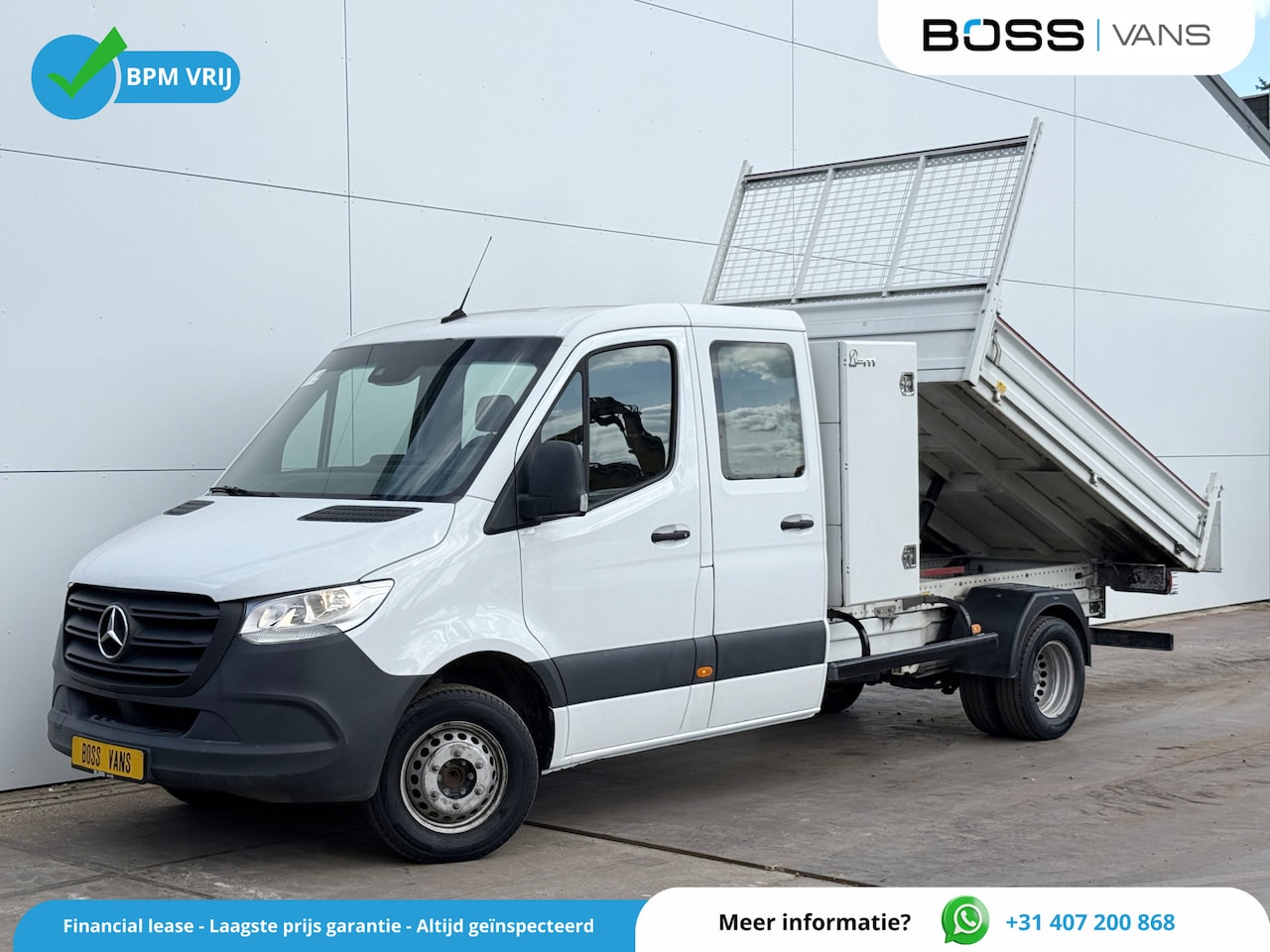 Mercedes-Benz Sprinter - 514 2.2 CDI Dubbele Cabine Kipper Dubbellucht 3.5t Trekhaak Climate Control Cruise Control - AutoWereld.nl