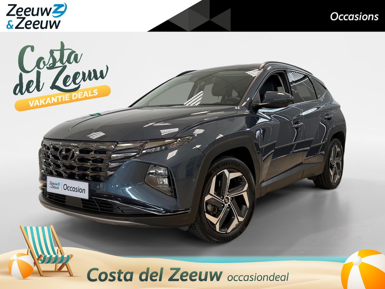 Hyundai Tucson - 1.6 T-GDI HEV PREMIUM | NAVI | CRUISE CONTROL | LEDER | DODEHOEK | NL-AUTO | - AutoWereld.nl