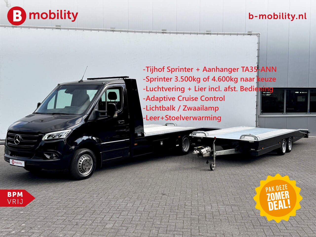 Mercedes-Benz Sprinter - 519 CDI Tijhof AluLiner Luchtvering+TA35-ANN Aanhanger 3.500kg Autotransporter/ Oprijwagen - AutoWereld.nl