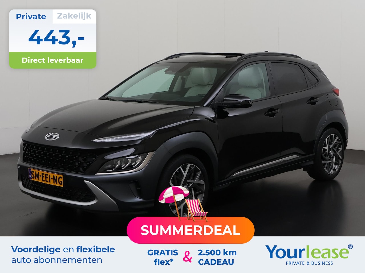 Hyundai Kona - 1.6 GDI HEV Premium Sky | All-in 443,- Private Lease | Zondag Open! - AutoWereld.nl