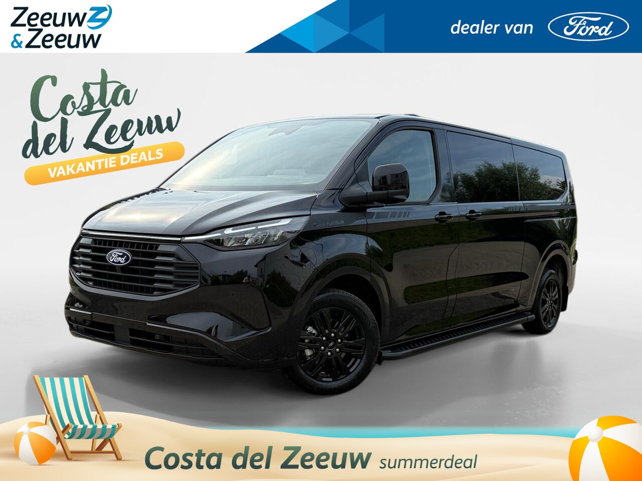 Ford Transit Custom - 320 2.5 PHEV L2H1 Black Platinum DC |Full Option| Dubbele cabine| Drivers Assistance Ultim - AutoWereld.nl