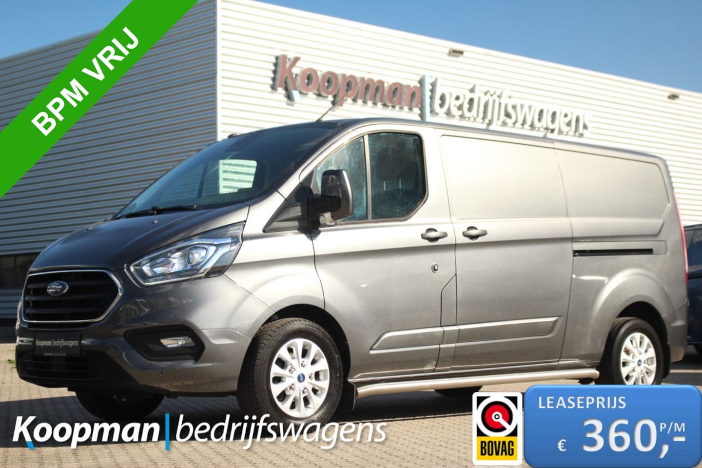 Ford Transit Custom - 300 2.0TDCI 130pk L2H1 Limited | Trekhaak | Adap. Cruise | 2-Zits | L+R Zijdeur | Lease 36 - AutoWereld.nl