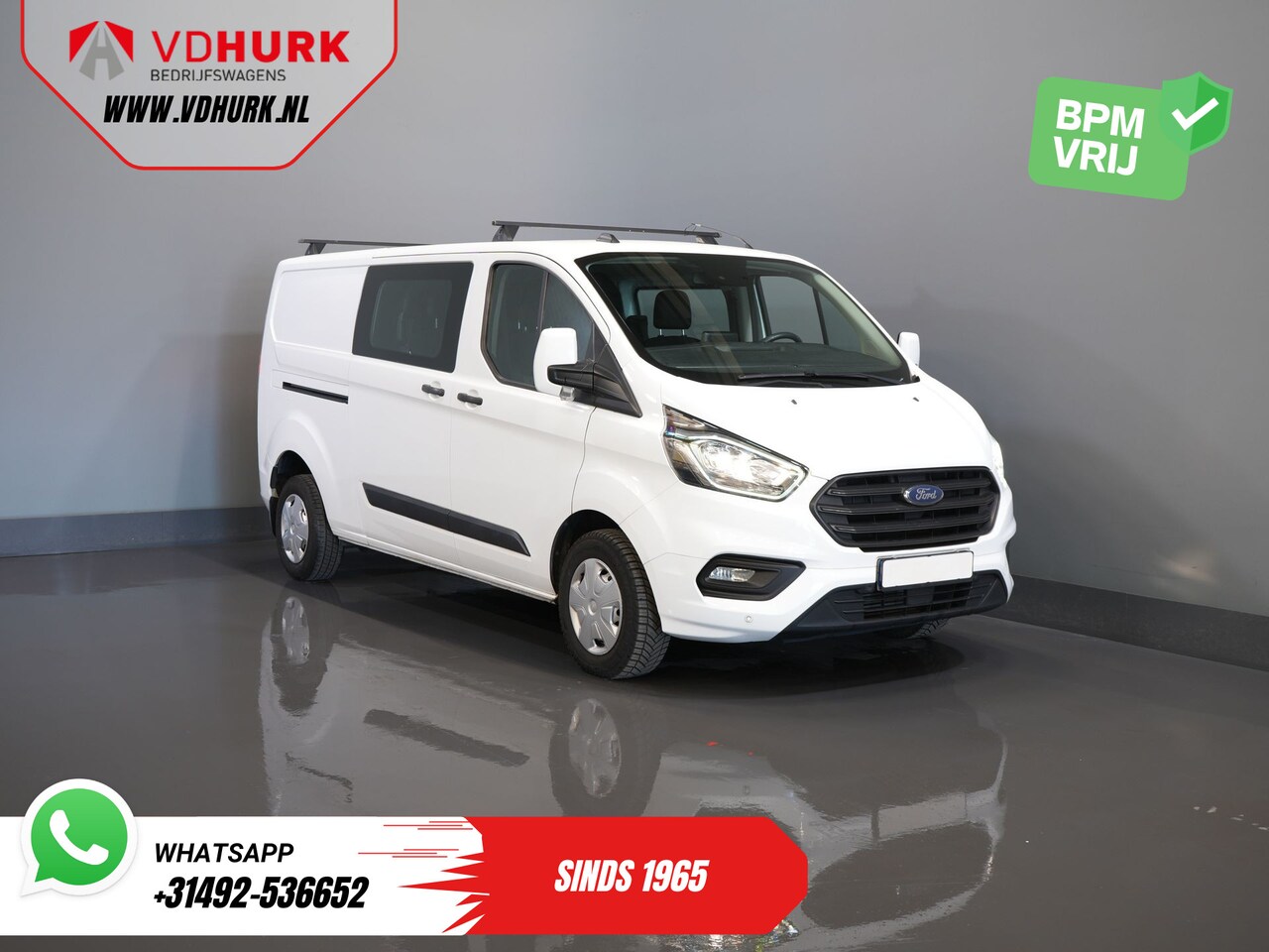Ford Transit Custom - 2.0 TDCI L2 Trend DC Dubbel Cabine BPM VRIJ! Stoelverw./ Carplay/ 2.7t Trekverm./ Navi/ PD - AutoWereld.nl