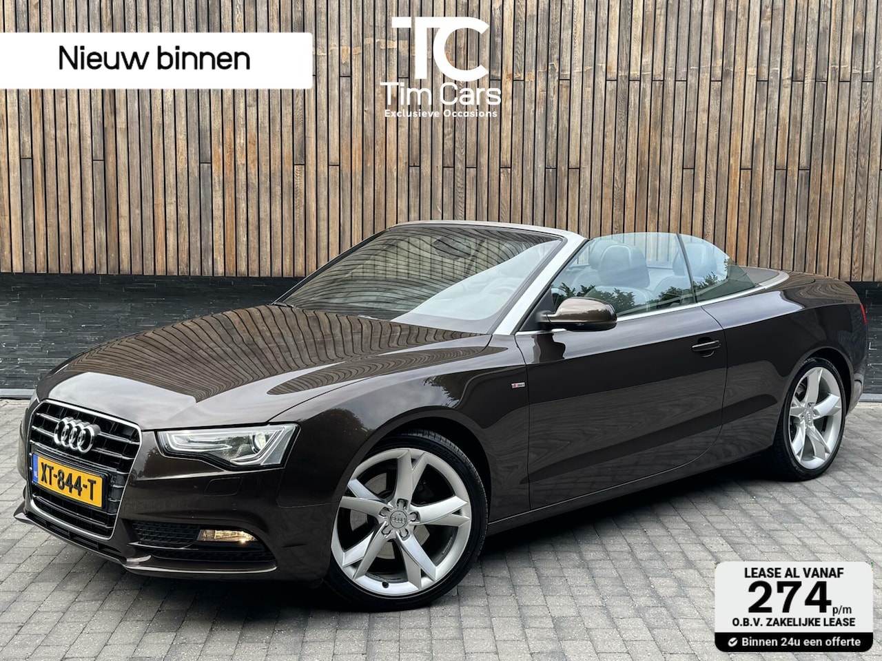Audi A5 Cabriolet - 2.0 TFSI Pro Line S-Line Automaat | Leren stoelen | Stoelverwarming | Parkeersensoren voor - AutoWereld.nl