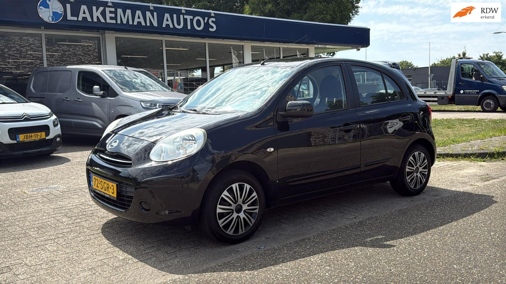 Nissan Micra - 1.2 Acenta Blackline Navi Airco Huurkoop Inruil APK Garantie - AutoWereld.nl