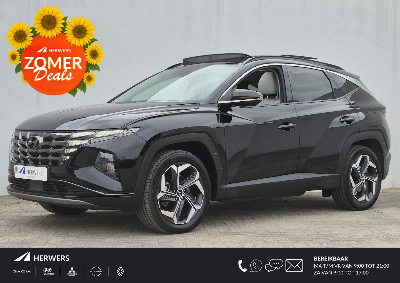 Hyundai Tucson - 1.6 T-GDI PHEV Premium Sky 4WD Automaat / Glazen schuif- en kanteldak / Adaptief CC / Appl - AutoWereld.nl