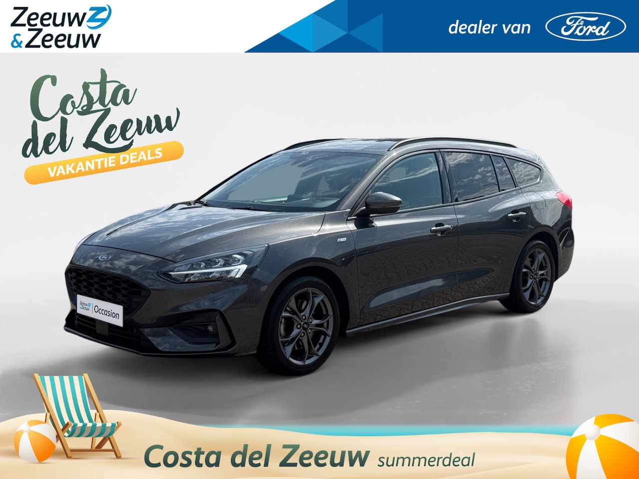 Ford Focus Wagon - 1.0 EcoBoost Hybrid ST-Line | Dealer Onderhouden | Elektrisch bedienbare Trekhaak | Apple - AutoWereld.nl