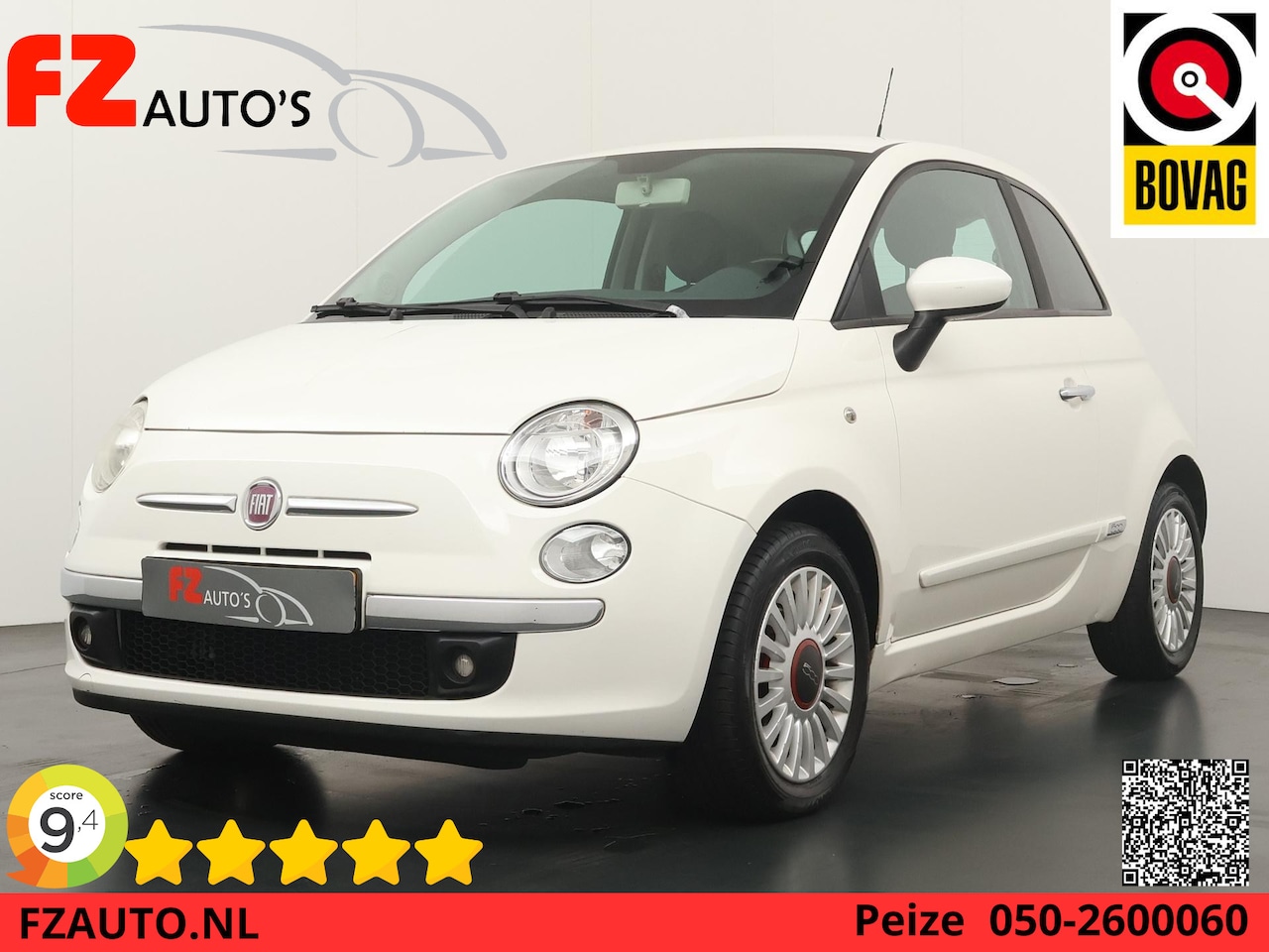 Fiat 500 - 1.4-16V Lounge - Airconditioning - Parkeersensoren - Trekhaak - AutoWereld.nl