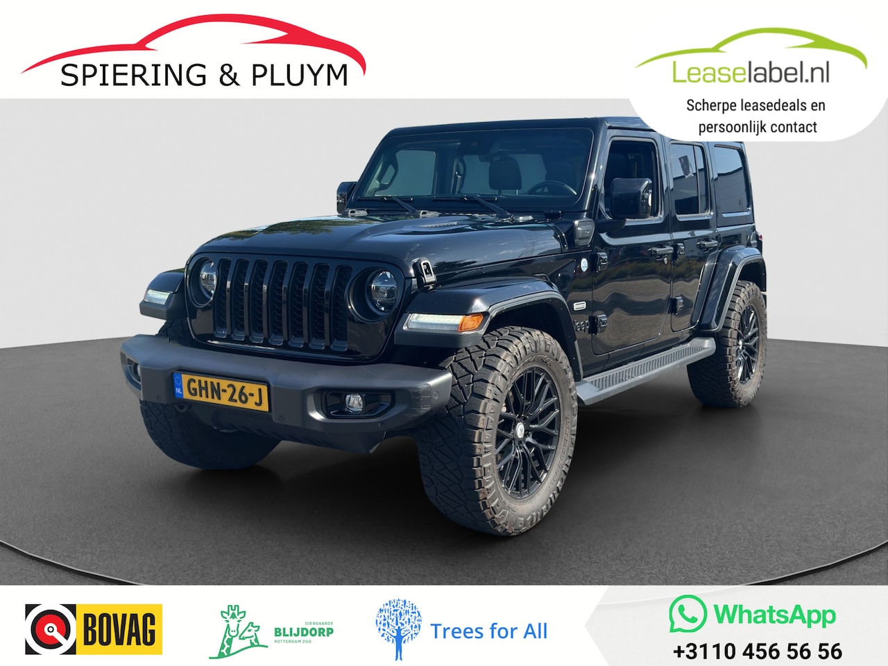 Jeep Wrangler Unlimited - 4xe 380 80th Anv. Overland Black on Black | Asanti velgen 20" | Dealeronderhouden - AutoWereld.nl