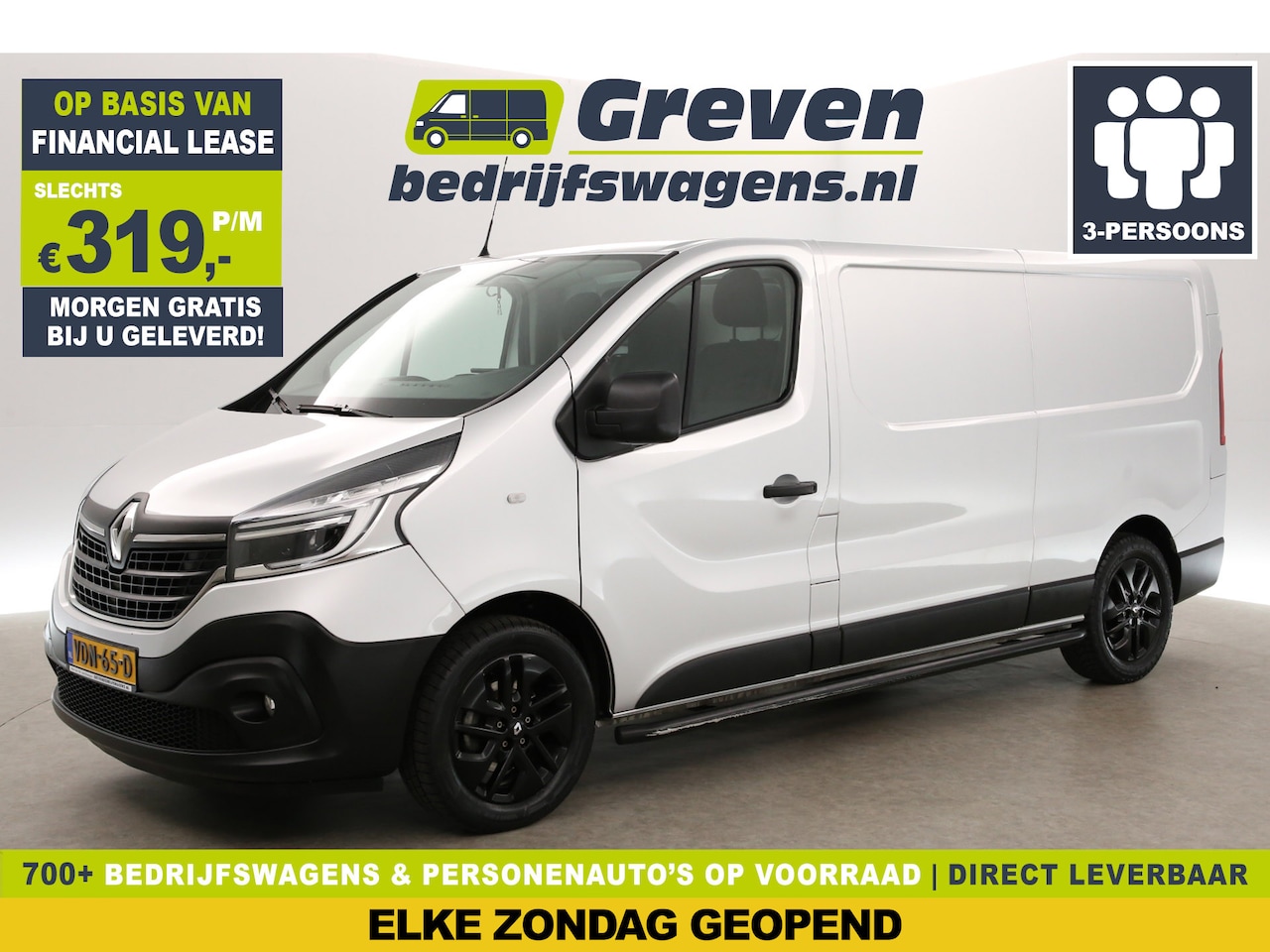 Renault Trafic - 2.0 dCi T29 L2H1 146PK Automaat Airco Cruise Camera Carplay LED 3 Persoons 17"LMV PDC Trek - AutoWereld.nl