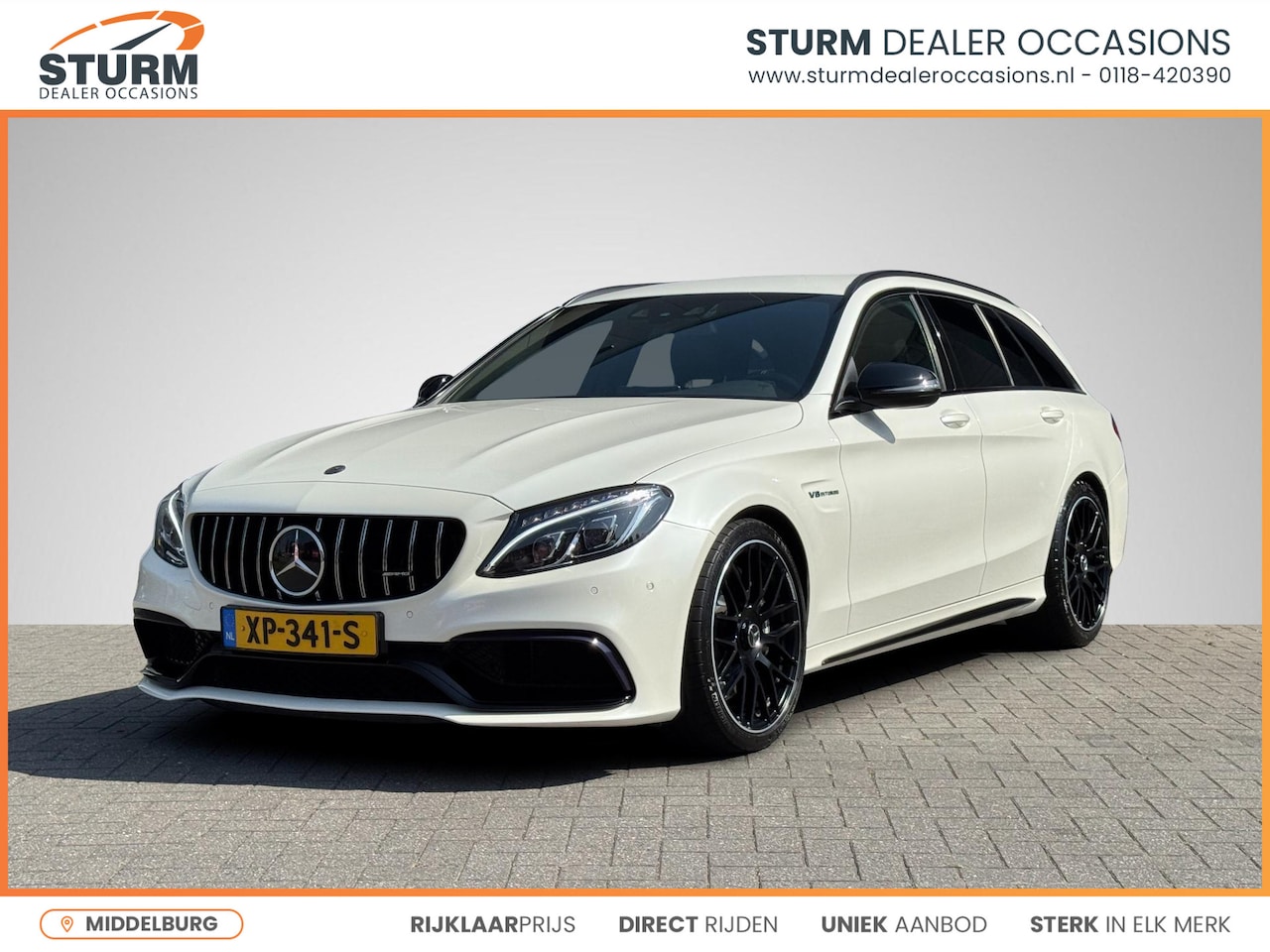 Mercedes-Benz C-klasse Estate - AMG 63 | Burmester | Geheugenstoelen | Sportuitlaat | Designo Kleur | Kruisspaak Velgen | - AutoWereld.nl