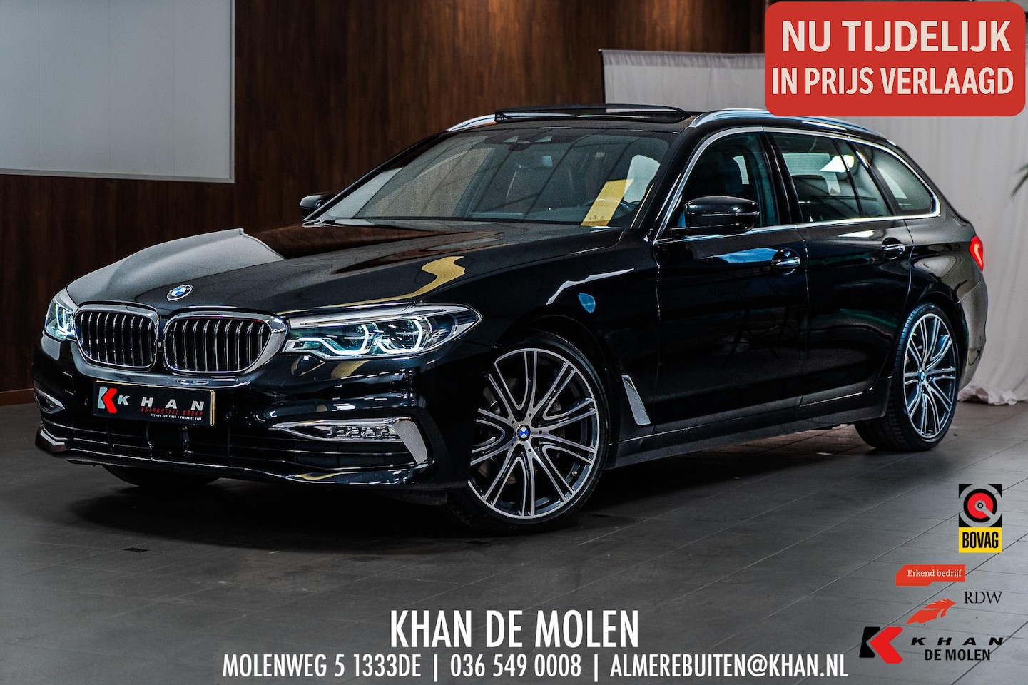 BMW 5-serie Touring - 530i High Executive PANO|LEER|360º CAM|DEALER ONDERHOUDEN| - AutoWereld.nl