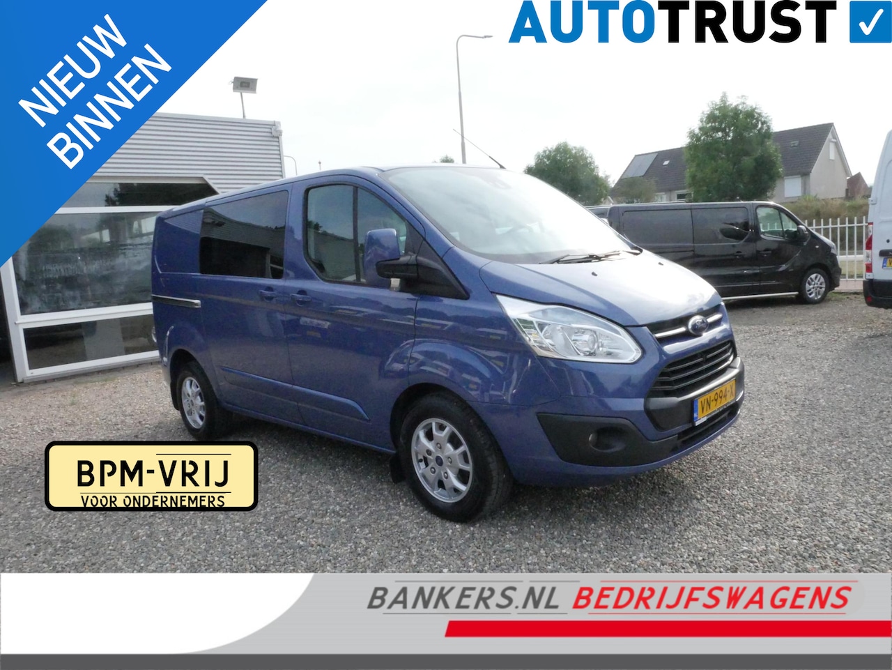 Ford Transit Custom - 2.2 TDCI 155PK, L1H1, Limited, Dubbel Cabine, Airco, 2 x Schuifdeur, Nieuwe motor bij 163. - AutoWereld.nl