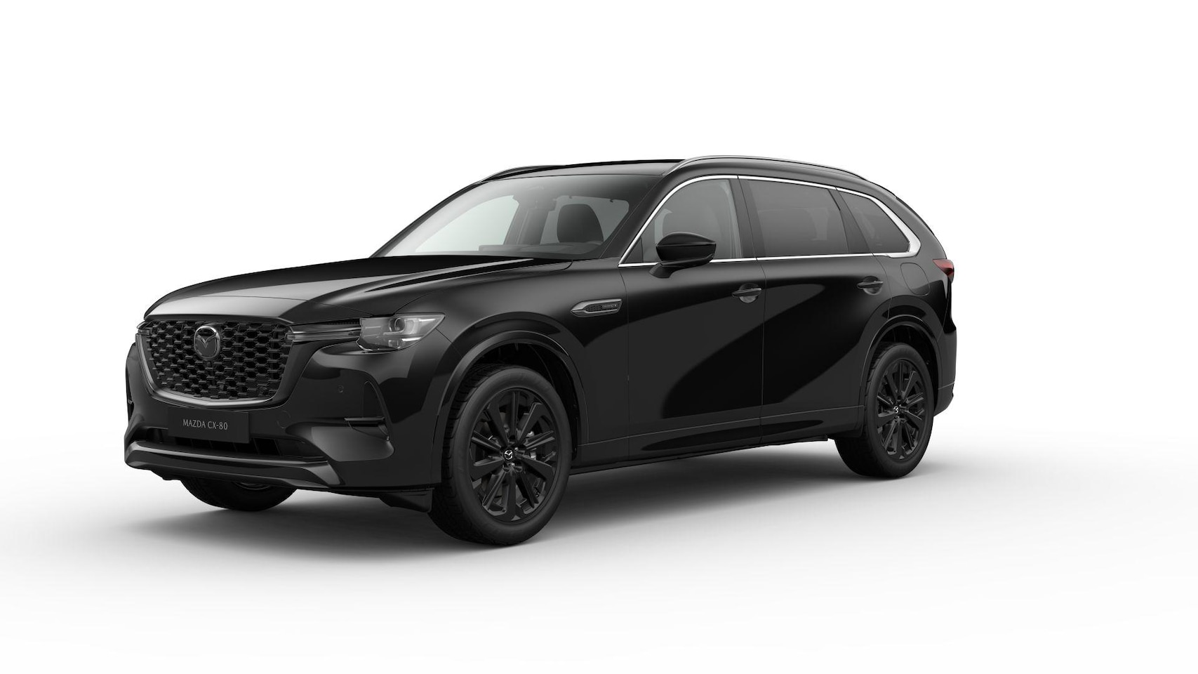Mazda CX-80 - 2.5 e-SkyActiv PHEV Homura Plus / Jet Black / Zwart Nappa leder - AutoWereld.nl