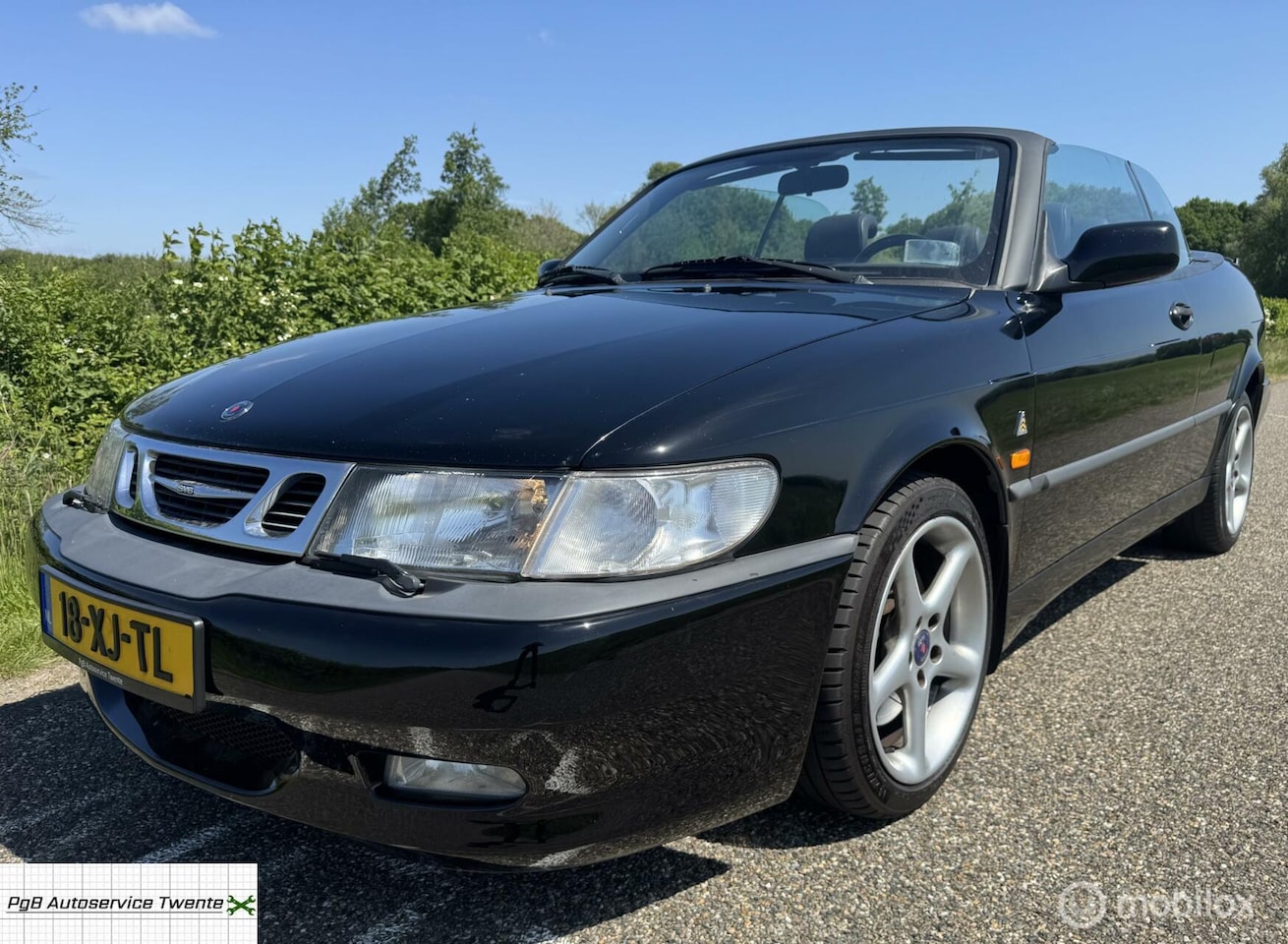 Saab 9-3 Cabrio - 2.3 Turbo 1999 Viggen 225pk zwart oranje - AutoWereld.nl