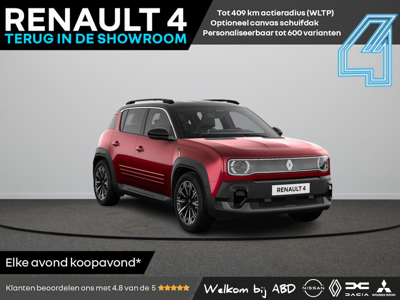 Renault 4 - Iconic Comfort range | Achteruitrijcamera | Elektrisch verwarmbare voorstoelen | Elektroni - AutoWereld.nl