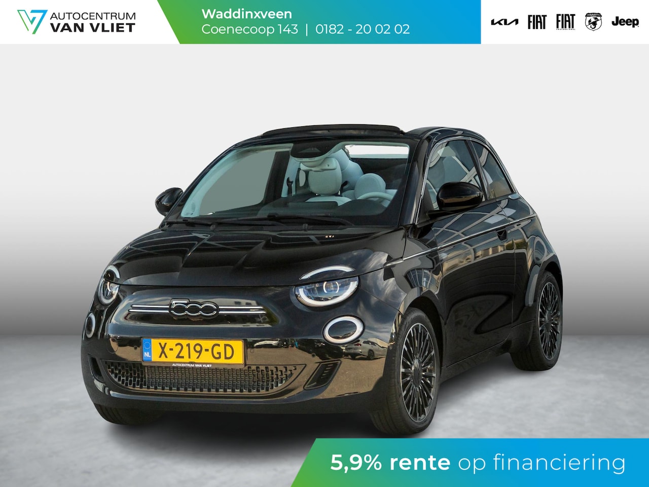Fiat 500e - Cabrio La Prima 42 kWh | By Bocelli | Leder | 17" | Navi | Winter Pack | - AutoWereld.nl