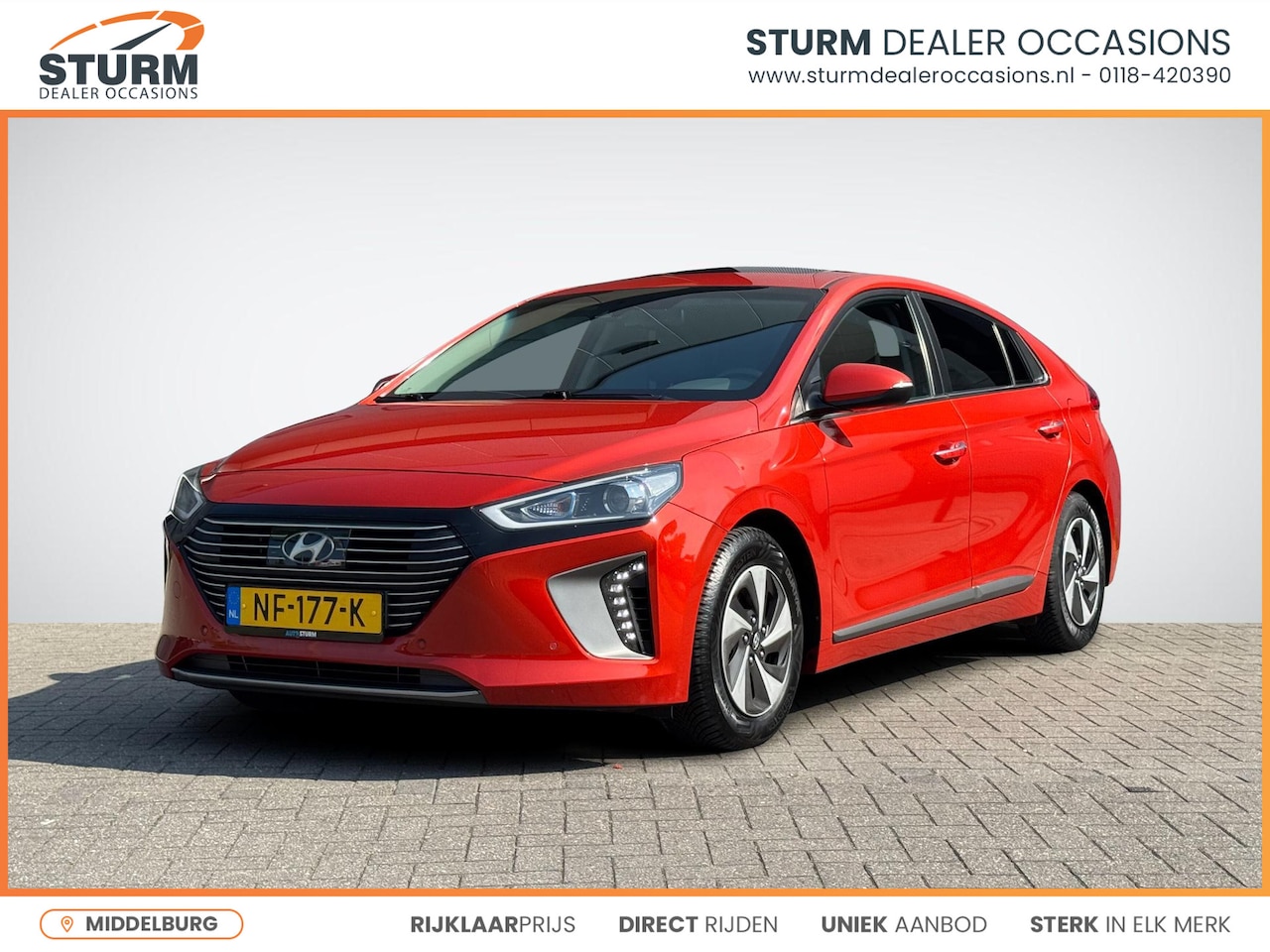 Hyundai IONIQ - 1.6 GDi Premium | Schuif-/Kanteldak | Navigatie | Camera | Leder | Stuur- + Stoelverwarmin - AutoWereld.nl