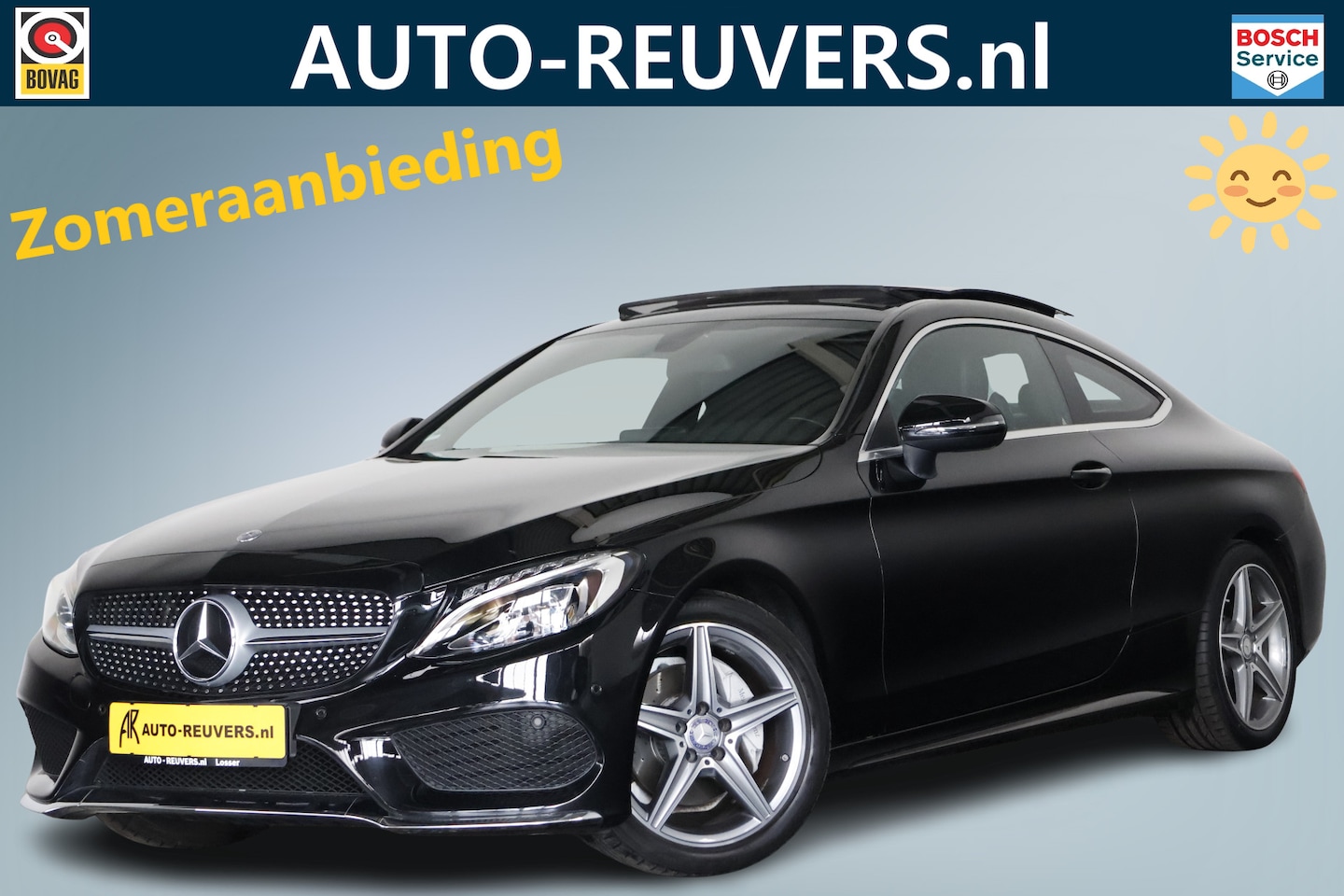Mercedes-Benz C-klasse Coupé - 180 AMG Line / Opendak / Leder / Navi / LED - AutoWereld.nl