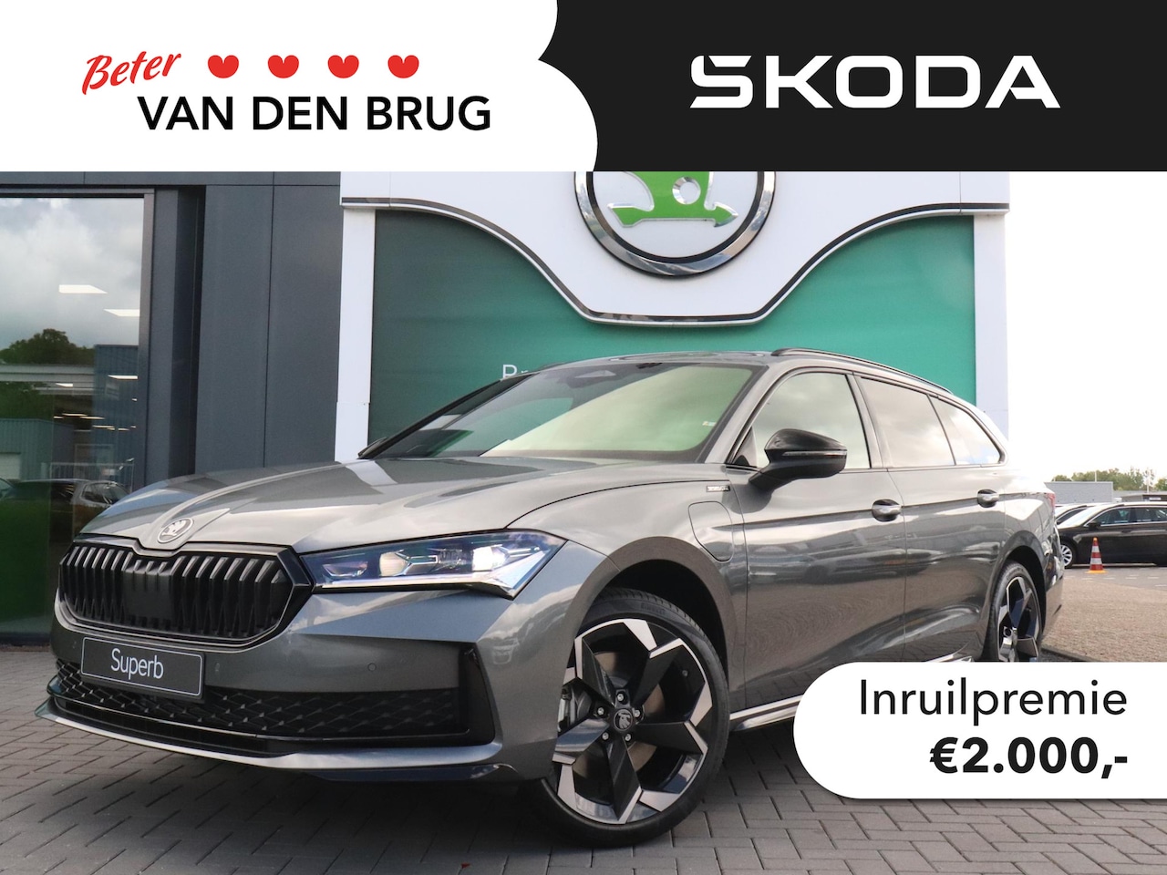 Skoda Superb Combi - Sportline Business 1.5 TSI PHEV 150 kW / 204 PK Co | VOORRAAD | 19"LM | Lederen Sportstoel - AutoWereld.nl
