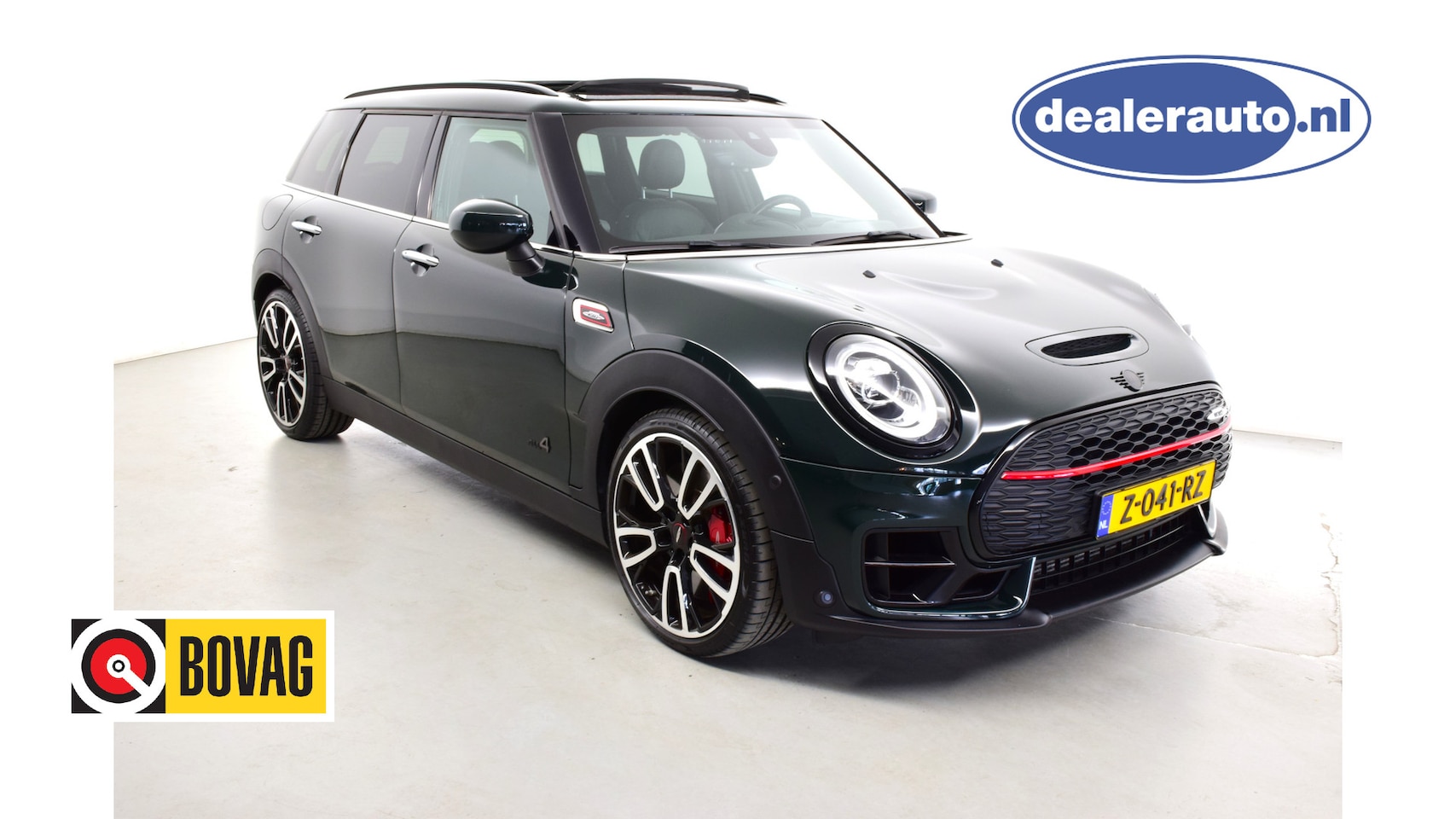 MINI Clubman - 2.0 JCW ALL4 F1 306pk Uniek "Rebel Green" THUNDER PACK Pano, Harman Kardon, Headup, John C - AutoWereld.nl
