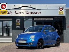 Fiat 500 C - 0.9 TwinAir Turbo S sport cabrio 105 pk climate ctr half leder/stof bleu& me lmv 16 inch p