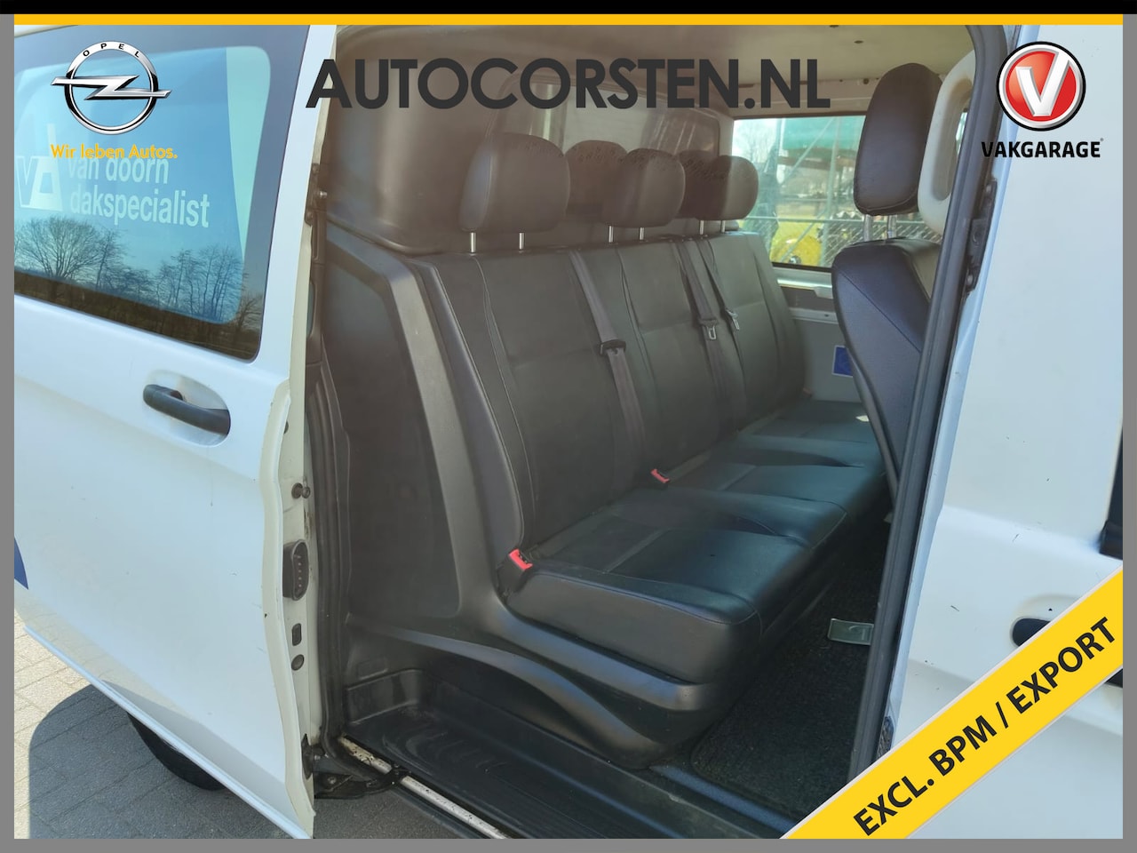 Mercedes-Benz Vito - 111 CDI Lang Dubbele Cabine Leer ECC Airco Trekhaak Imperial+Ladderrol Bluetooth Licht/Reg - AutoWereld.nl