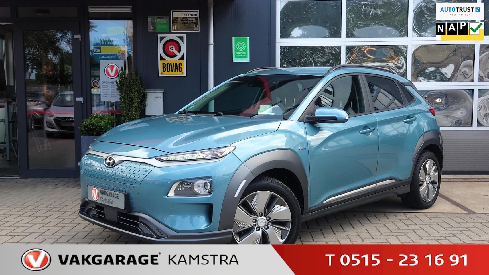 Hyundai Kona Electric - EV Premium 64kWh NAP ACP+AA/Navi/PDC+Cam/sVent. - AutoWereld.nl