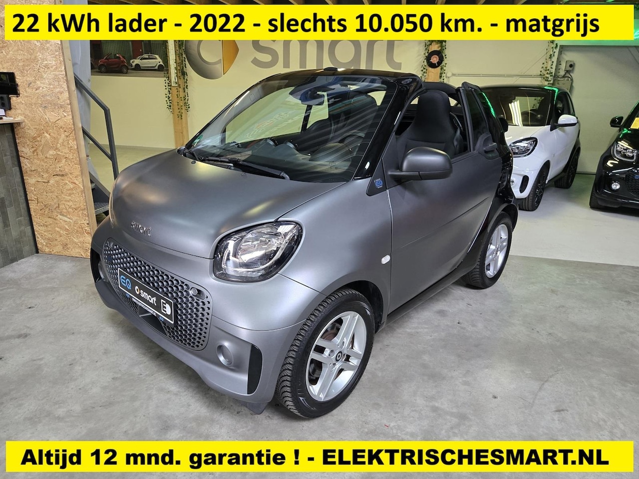 Smart Fortwo cabrio - EQ 22 kWH SNELLADER - stoelverwarming - 12 mnd. garantie - licht en regensensor - AutoWereld.nl