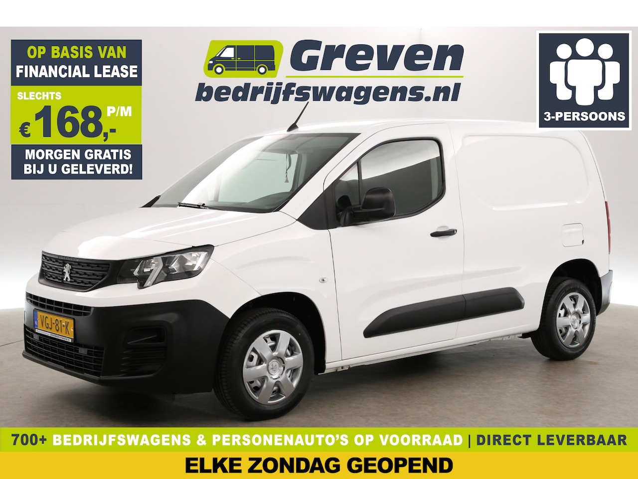 Peugeot Partner - 1.5 BlueHDI L1H1 Airco Parkeersensoren 3 Persoons Elektrpakket - AutoWereld.nl