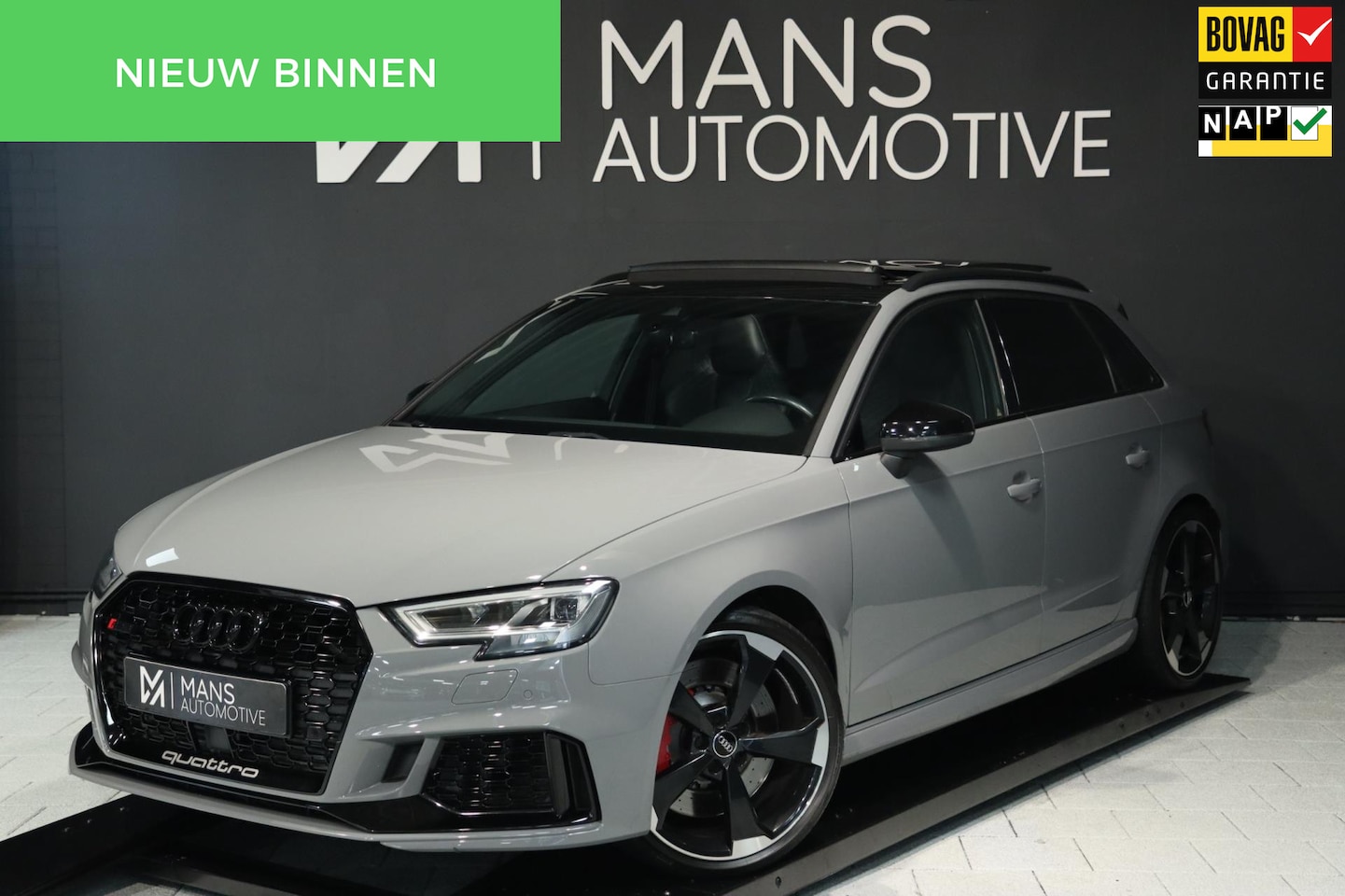 Audi RS3 - Sportback 2.5 TFSI Quattro / PANO / VIRTUAL / ABT / RS ZETELS / ACC / NARDO GREY - AutoWereld.nl