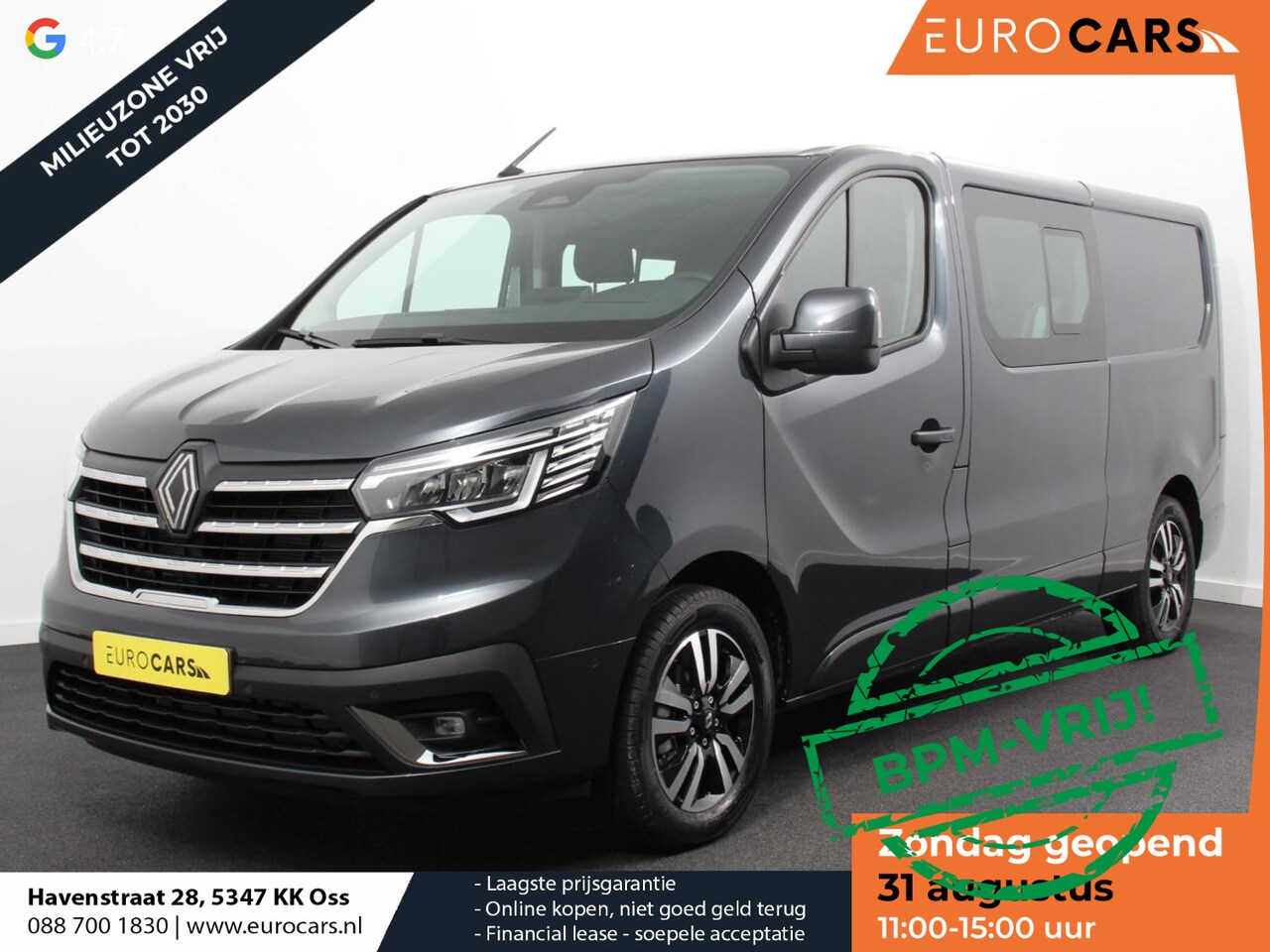 Renault Trafic - 2.0 Blue dC1 150 EDC T29 L2H1 Extra Dubbele Cabine Demo ! | Navigatie Airco Lichtmetalen v - AutoWereld.nl