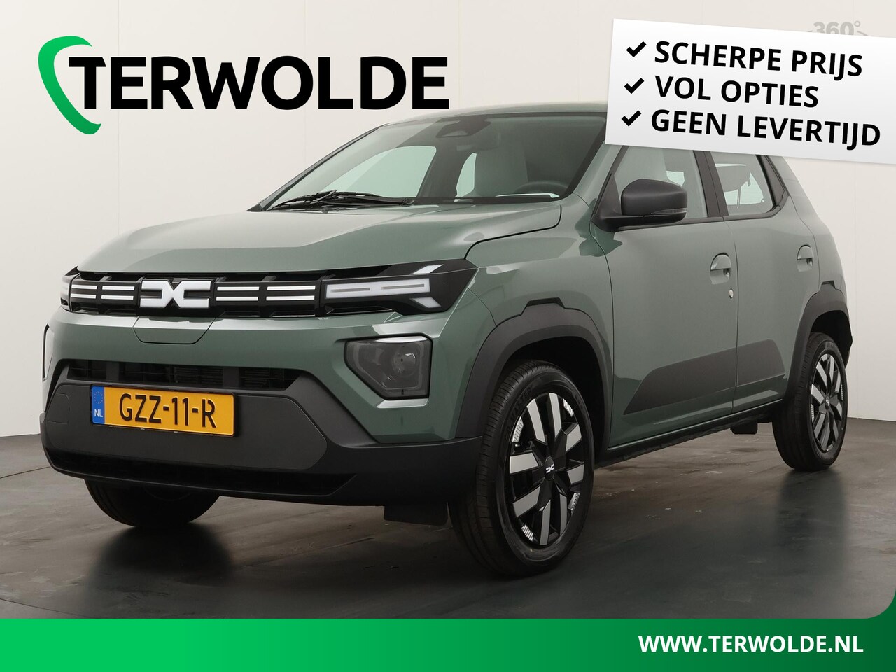 Dacia Spring - Expression 65 26.8 kWh | Lichen kaki | Cruise Control | DC Lader - AutoWereld.nl