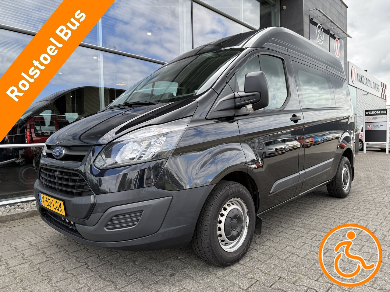 Ford Transit Custom - 2+1 Rolstoelbus 310 2.2 TDCI L1H2 Ambiente ECOnetic (Mooie ruime rolstoelbus met hoog dak - AutoWereld.nl