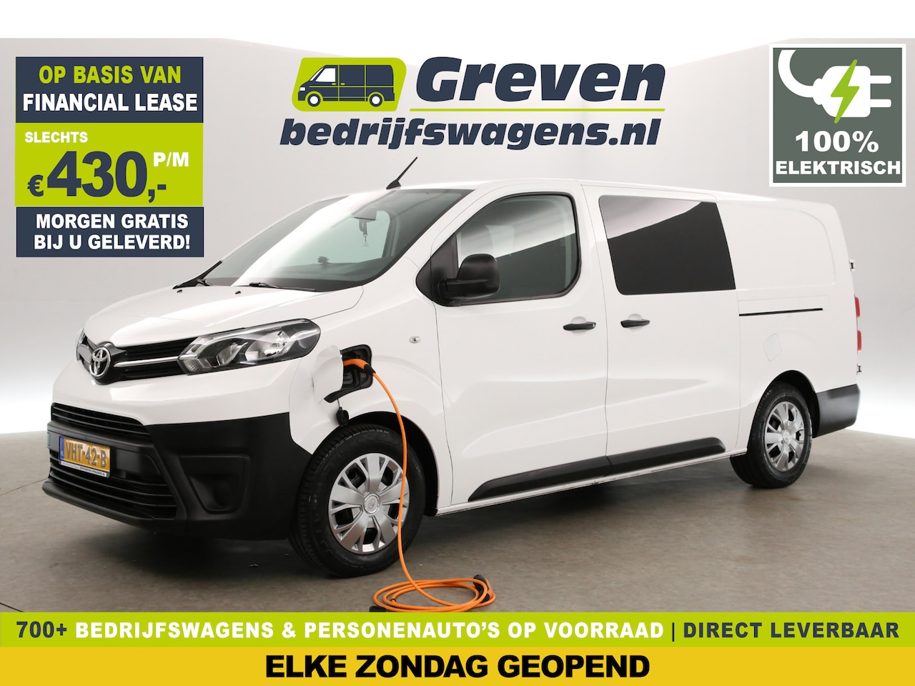 Toyota ProAce - Extra Range Navigator 75 kWh L3H1 | Elektrisch | Dubbele Cabine | 6 Persoons | Airco Cruis - AutoWereld.nl