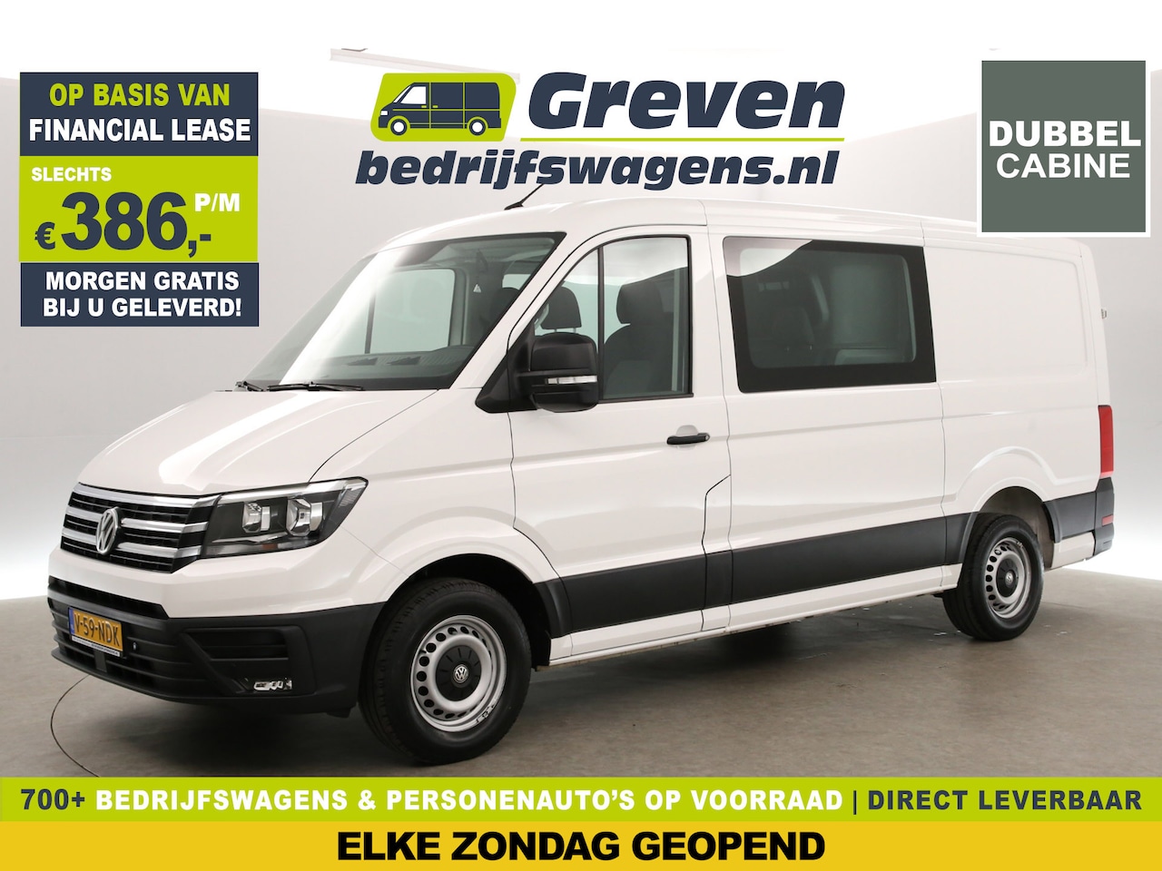 Volkswagen Crafter - 35 2.0 TDI L3H2 140PK | Dubbele Cabine | 6 Persoons | Airco Cruise Parkeersensoren Trekhaa - AutoWereld.nl