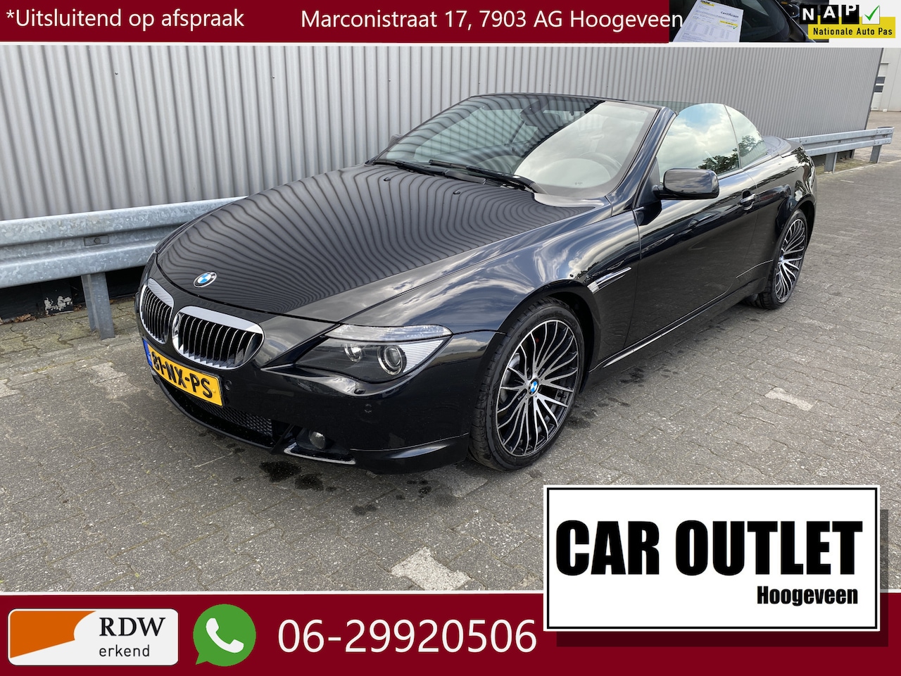 BMW 6-serie Cabrio - 645Ci 172Dkm.NAP, AUTOMAAT, Navi, Leer, 20"LM,  Vol! & z.g.a.n. APK – Inruil Mogelijk – - AutoWereld.nl