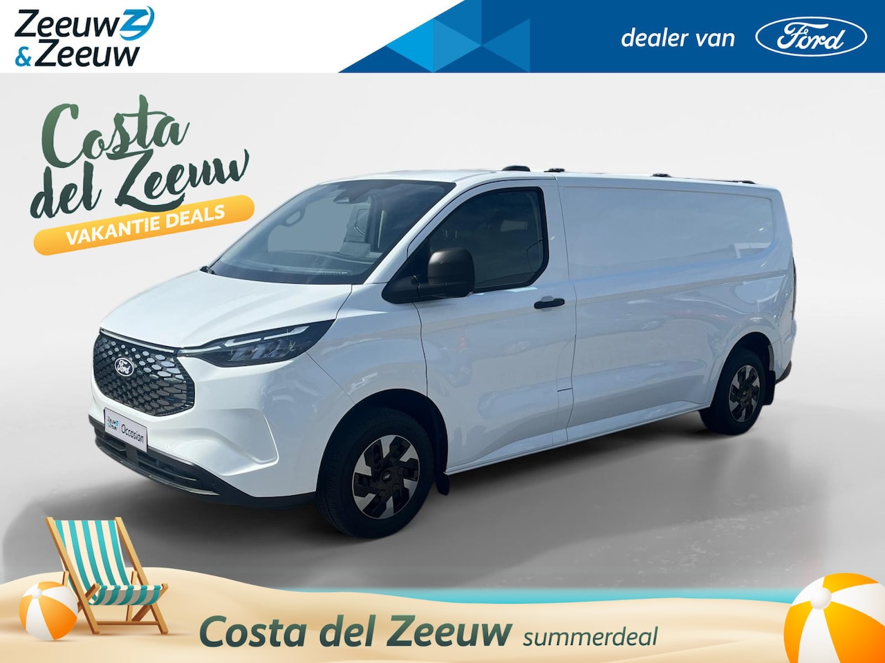 Ford Transit Custom - E-Transit 340 L2H1 Trend 65 kWh 136 pk | Navigatie | Wegklapbare dakdragers | Trekhaak - 2 - AutoWereld.nl