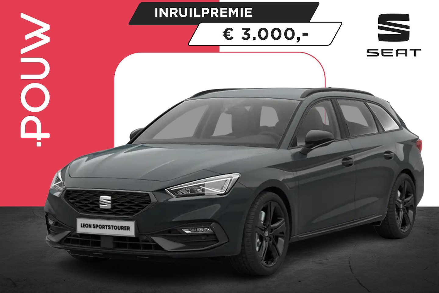 SEAT Leon Sportstourer - 1.5 TSI 204pk e-Hybrid FR Business | Black Pack | Trekhaak Wegklapbaar - AutoWereld.nl