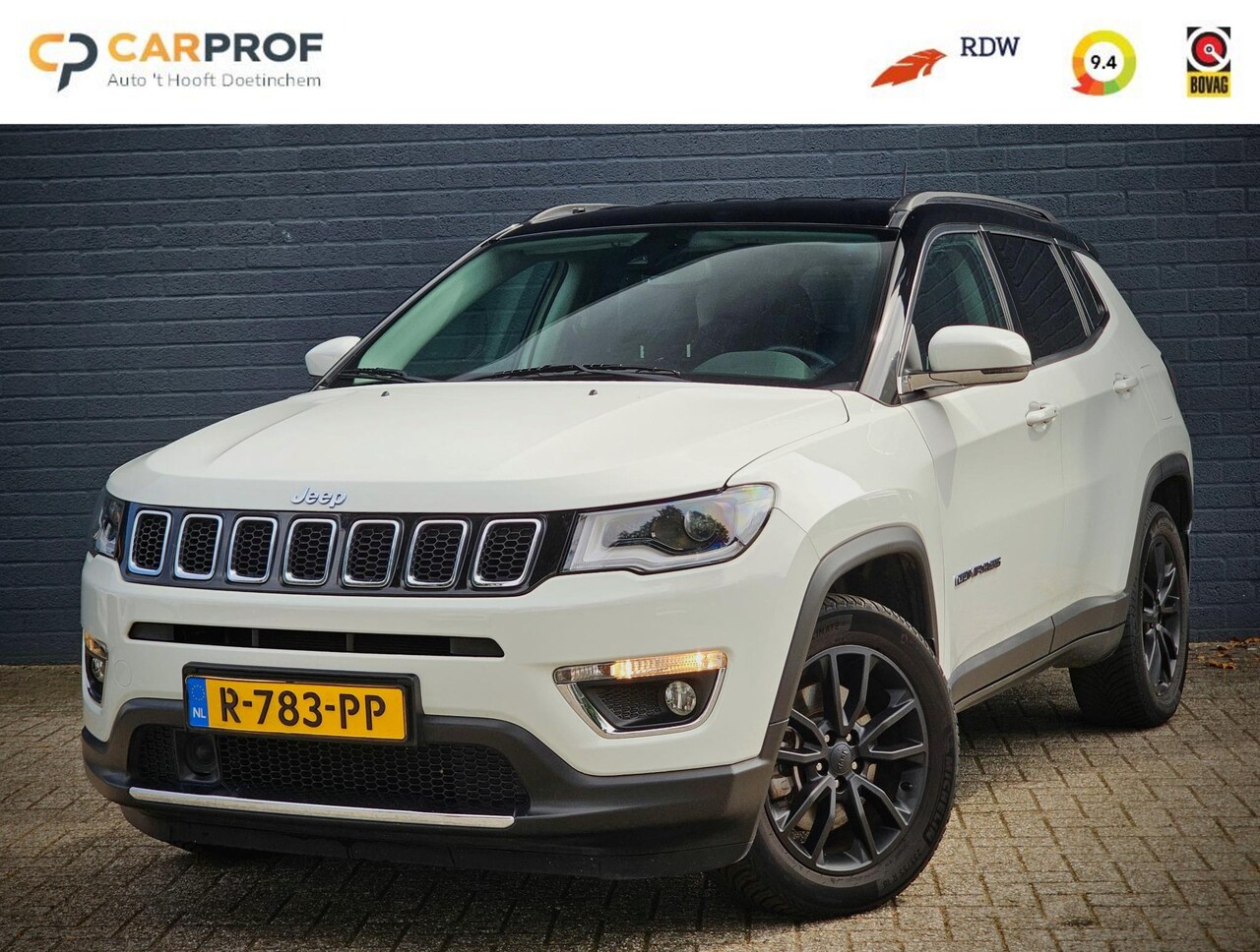 Jeep Compass - 4xe 190 Plug-in Hybrid Electric Limited / TREKHAAK / CAMERA / HALF LEDER - AutoWereld.nl