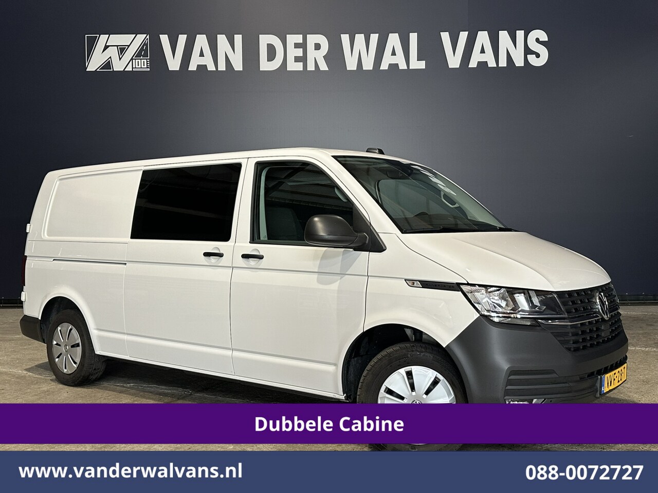 Volkswagen Transporter - 2.0 TDI L2H1 Dubbele Cabine Euro6 Airco | 5-Zits | Navigatie | Trekhaak | Apple Carplay An - AutoWereld.nl