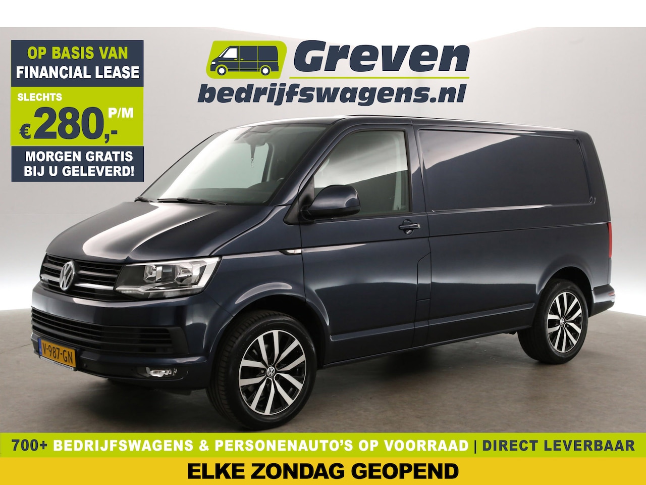 Volkswagen Transporter - 2.0 TDI L1H1 150PK Airco Cruise Parkeersensoren 18"LMV Trekhaak - AutoWereld.nl